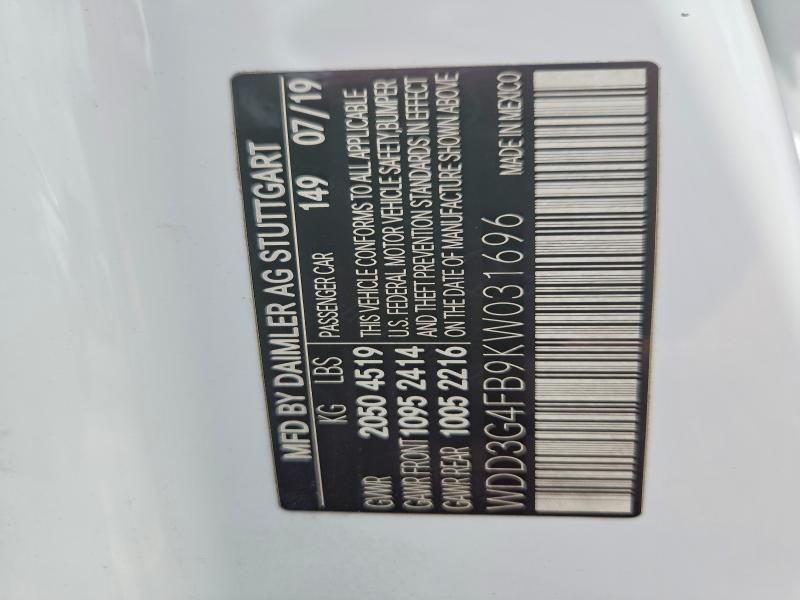 Продажа на аукционе авто 2019 Mercedes-benz A, vin: WDD3G4FB9KW031696, номер лота: 51519526