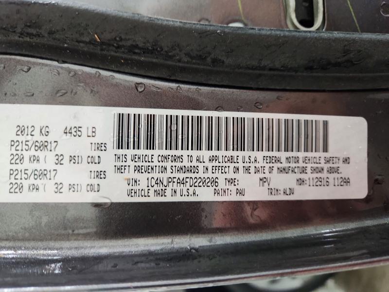 Продажа на аукционе авто 2015 Jeep Patriot, vin: 1C4NJPFA4FD220206, номер лота: 51184706