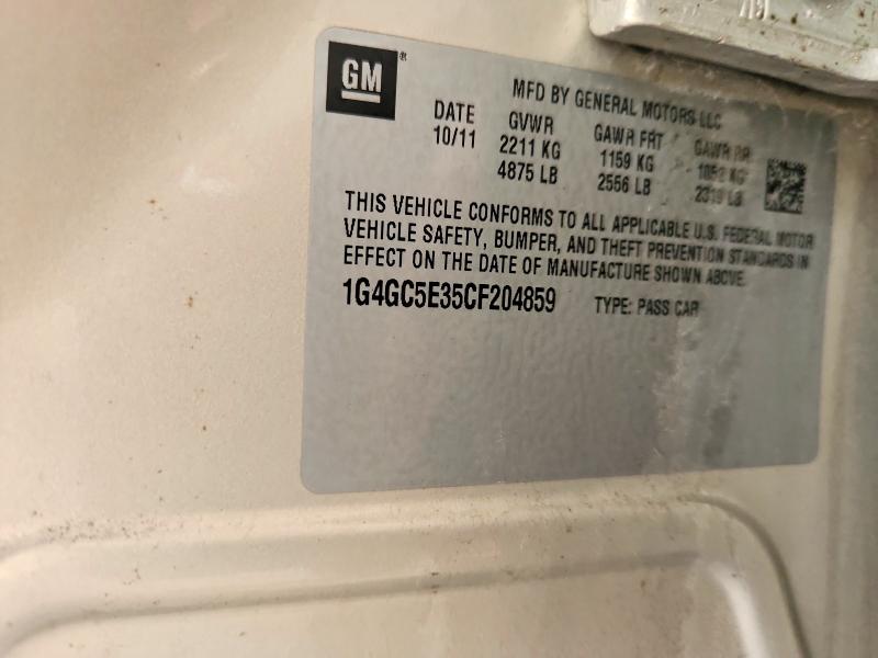 48401886 :رقم المزاد ، 1G4GC5E35CF204859 vin ، 2012 Buick Lacrosse مزاد بيع