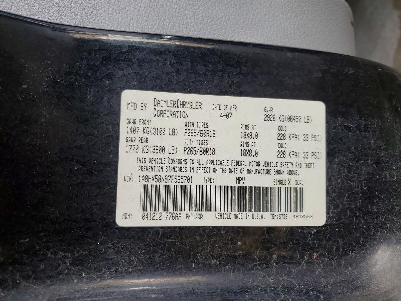 Продажа на аукционе авто 2007 Chrysler Aspen, vin: 1A8HX58N97F565701, номер лота: 49659516
