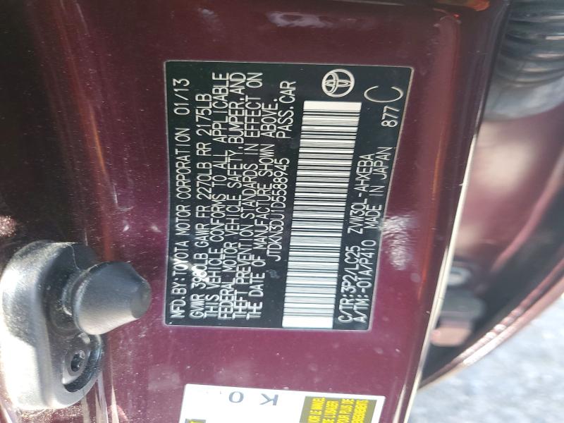 Aukcja sprzedaży 2013 Toyota Prius, vin: JTDKN3DU1D5588945, numer aukcji: 49572866