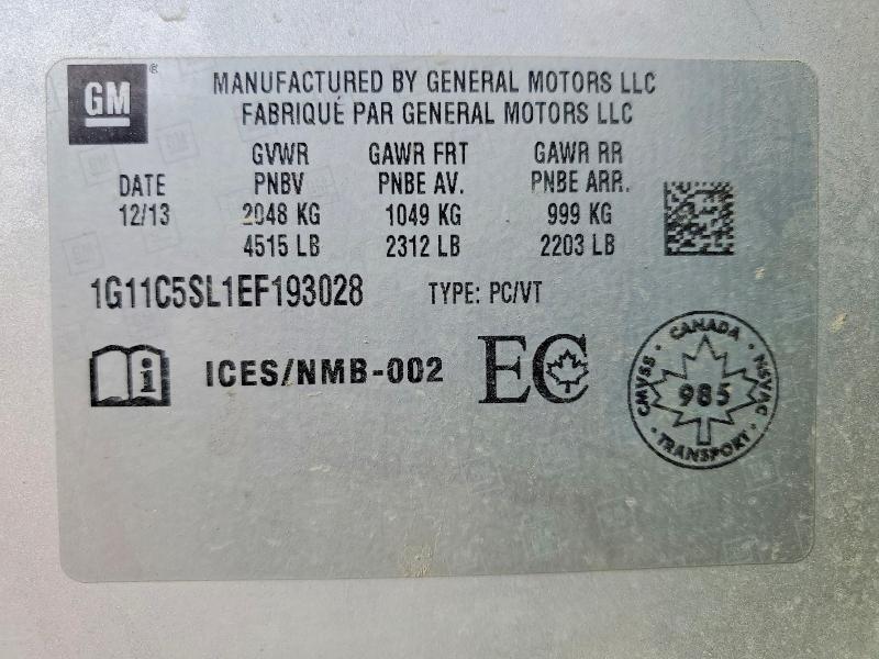 Продажа на аукционе авто 2014 Chevrolet Malibu, vin: 1G11C5SL1EF193028, номер лота: 49329756