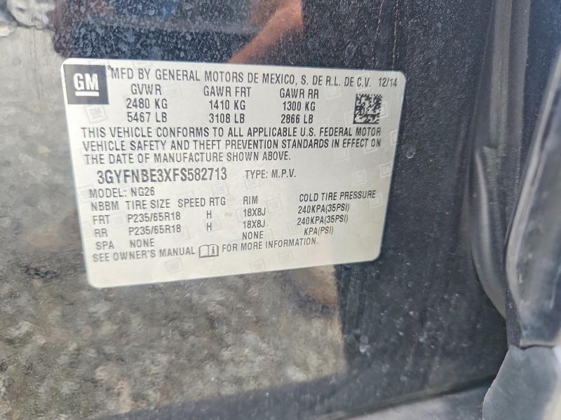 Продаж на аукціоні авто 2015 Cadillac Srx, vin: 3GYFNBE3XFS582713, номер лоту: 49152206