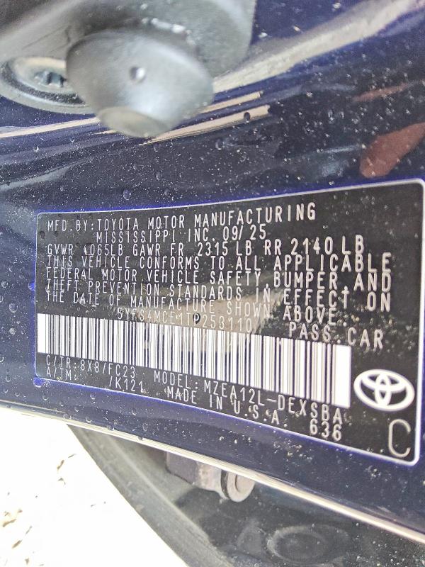 Aukcja sprzedaży 2026 Toyota Corolla, vin: 5YFS4MCE1TP253110, numer aukcji: 49580356