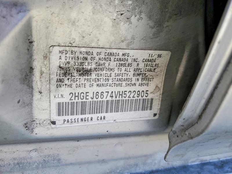 50462466 :رقم المزاد ، 2HGEJ6674VH522905 vin ، 1997 Honda Civic مزاد بيع