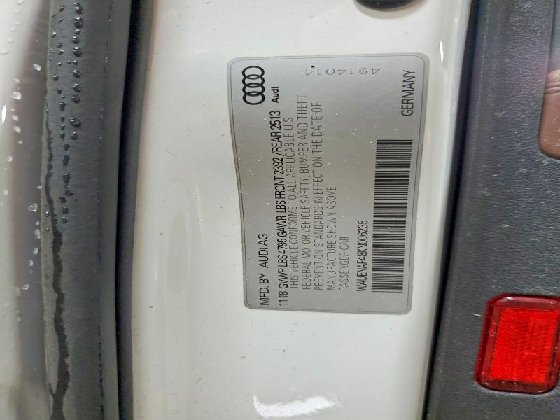 Продаж на аукціоні авто 2019 Audi A4, vin: WAUENAF48KN006235, номер лоту: 50582206