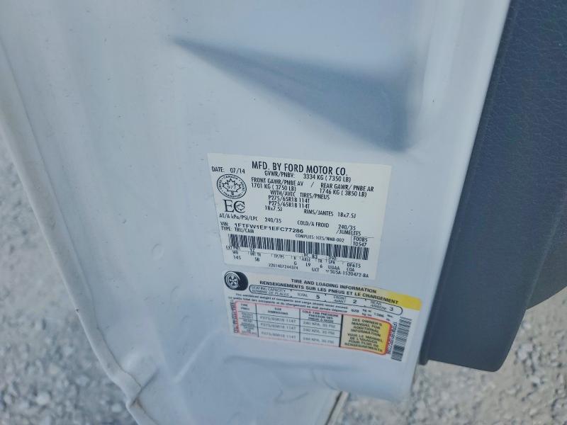 2014 Ford F150 მანქანა იყიდება აუქციონზე, vin: 1FTFW1EF1EFC77286, აუქციონის ნომერი: 48763826