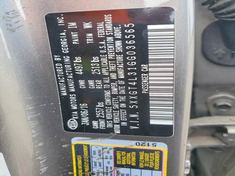49027816 :رقم المزاد ، 5XXGT4L31GG036565 vin ، 2016 Kia Optima مزاد بيع