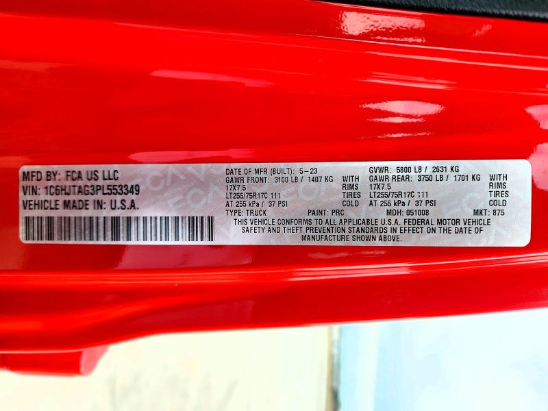 Продаж на аукціоні авто 2023 Jeep Gladiator, vin: 1C6HJTAG3PL553349, номер лоту: 50121796