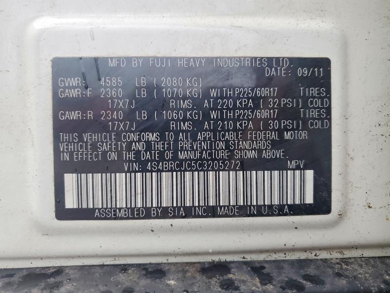Aukcja sprzedaży 2012 Subaru Outback, vin: 4S4BRCJC5C3205272, numer aukcji: 51549506