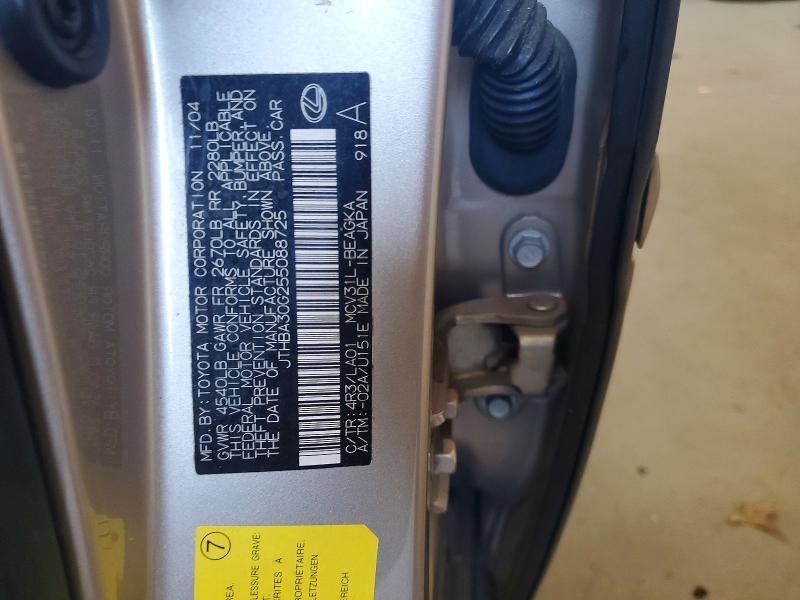 Aukcja sprzedaży 2005 Lexus Es, vin: JTHBA30G255088725, numer aukcji: 50563716