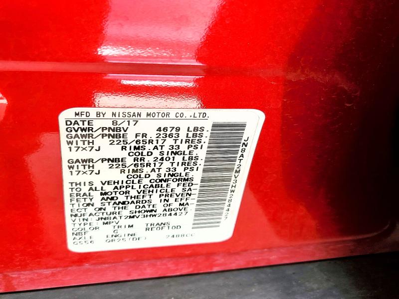 48521126 :رقم المزاد ، JN8AT2MV3HW284427 vin ، 2017 Nissan Rogue مزاد بيع