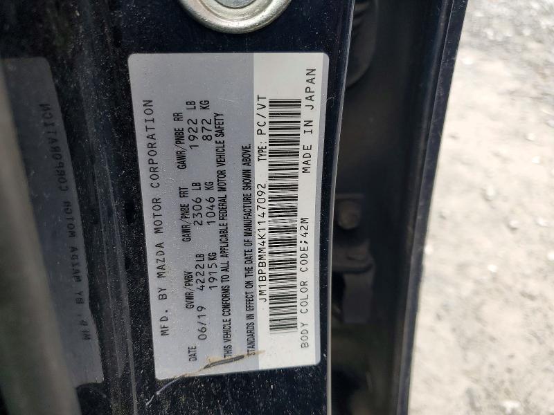 Продаж на аукціоні авто 2019 Mazda 3, vin: JM1BPBMM4K1147092, номер лоту: 49738016