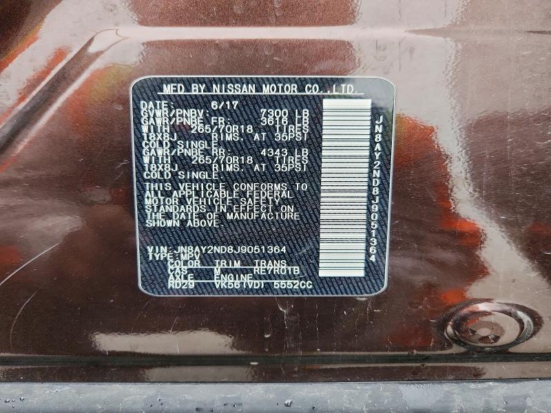 Продажа на аукционе авто 2018 Nissan Armada, vin: JN8AY2ND8J9051364, номер лота: 50606066