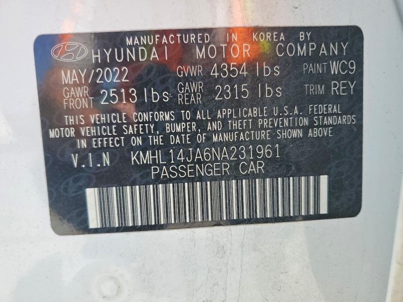 Продаж на аукціоні авто 2022 Hyundai Sonata, vin: KMHL14JA6NA231961, номер лоту: 50729556
