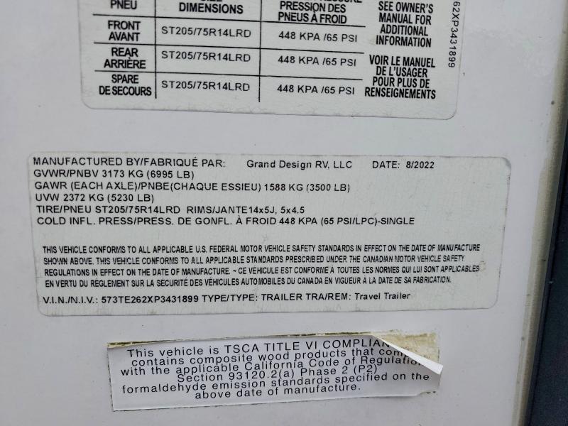 Продажа на аукционе авто 2023 Grand Design Imagine, vin: 573TE262XP3431899, номер лота: 48844736