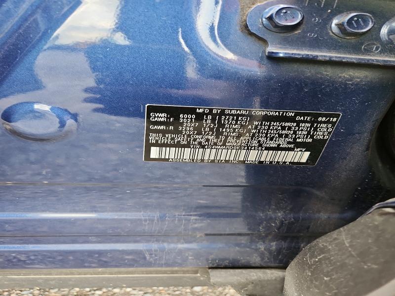 Продаж на аукціоні авто 2019 Subaru Ascent, vin: 4S4WMARD0K3414564, номер лоту: 51991686