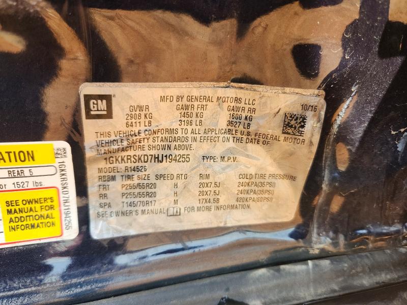 Продаж на аукціоні авто 2017 Gmc Acadia Limited, vin: 1GKKRSKD7HJ194255, номер лоту: 51333146
