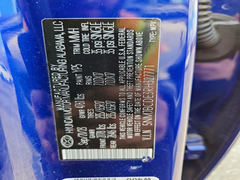 48131106 :رقم المزاد ، 5NMJBCDE3RH327771 vin ، 2024 Hyundai Tucson مزاد بيع