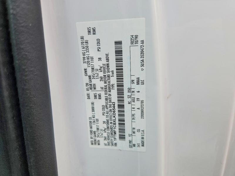 Aukcja sprzedaży 2020 Ford F150, vin: 1FTMF1CBXLKD65443, numer aukcji: 51290176