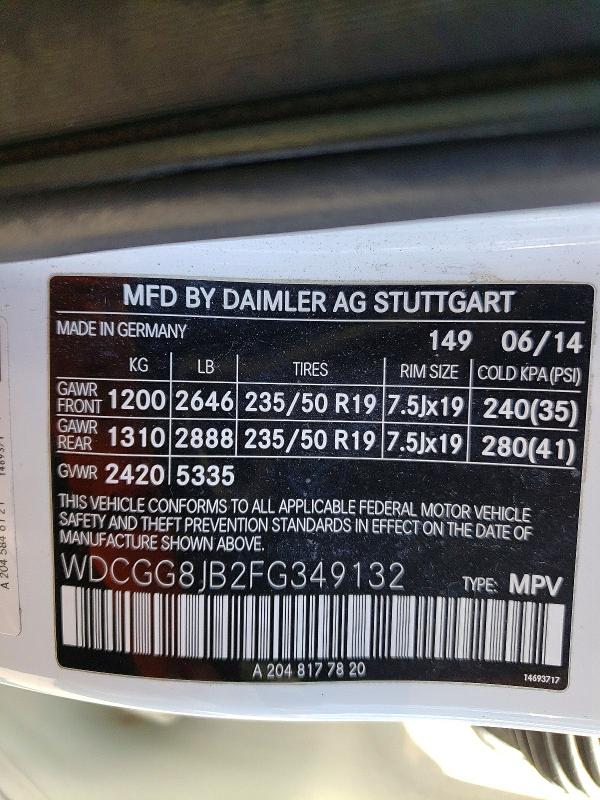 Продажа на аукционе авто 2015 Mercedes-benz Glk, vin: WDCGG8JB2FG349132, номер лота: 51139256