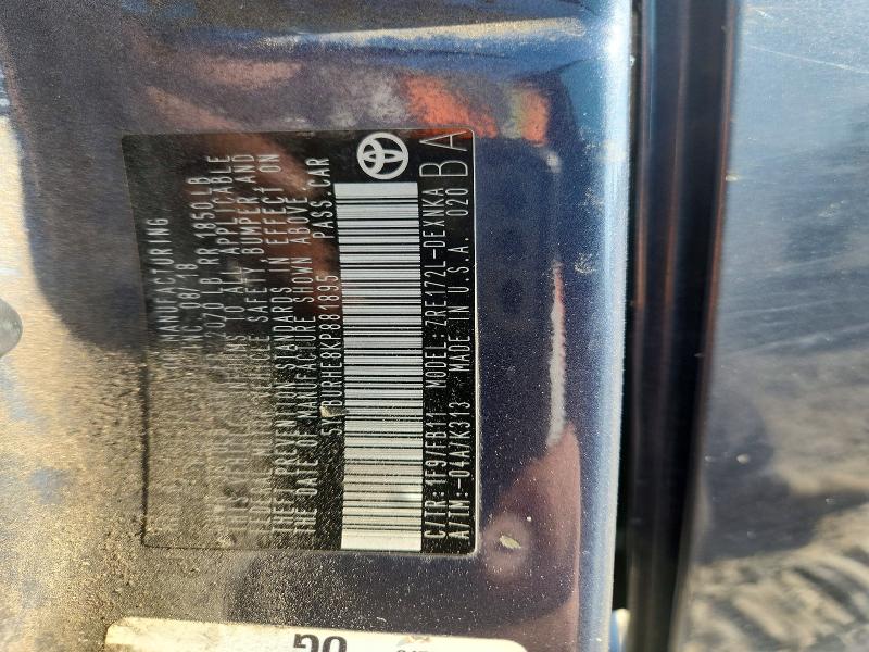 49494726 :رقم المزاد ، 5YFBURHE8KP881895 vin ، 2019 Toyota Corolla مزاد بيع