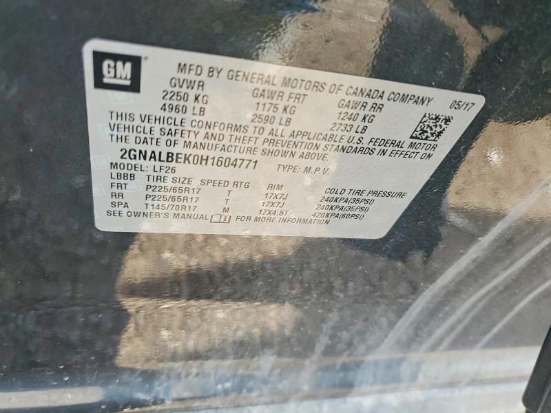 Продажа на аукционе авто 2017 Chevrolet Equinox, vin: 2GNALBEK0H1604771, номер лота: 50561796