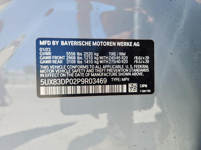 Aukcja sprzedaży 2023 Bmw X3, vin: 5UX83DP02P9R03469, numer aukcji: 51709696