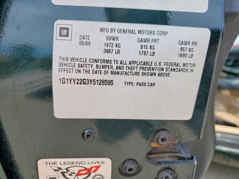 2000 Chevrolet Corvette მანქანა იყიდება აუქციონზე, vin: 1G1YY22G3Y5128595, აუქციონის ნომერი: 48932656