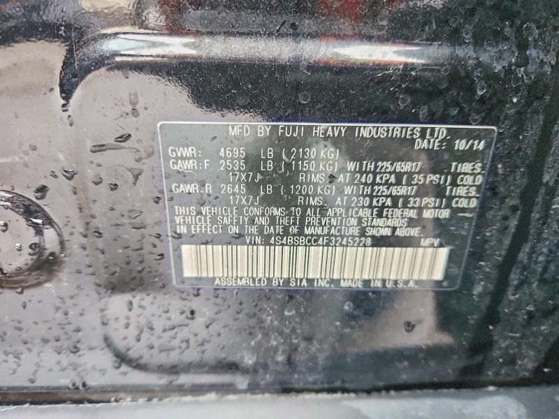 51312566 :رقم المزاد ، 4S4BSBCC4F3245228 vin ، 2015 Subaru Outback مزاد بيع
