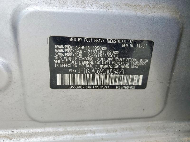 Продажа на аукционе авто 2012 Subaru Impreza, vin: JF1GJAC69CH009423, номер лота: 51327666