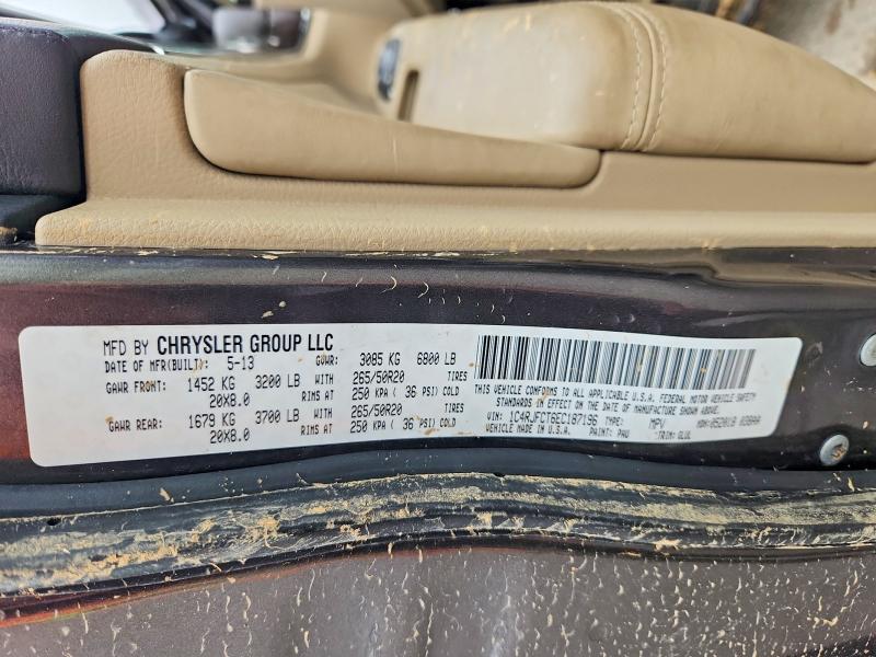 2014 Jeep Grand Cherokee მანქანა იყიდება აუქციონზე, vin: 1C4RJFCT6EC187196, აუქციონის ნომერი: 51817846