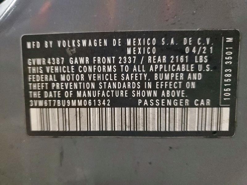48349276 :رقم المزاد ، 3VW6T7BU9MM061342 vin ، 2021 Volkswagen Jetta مزاد بيع