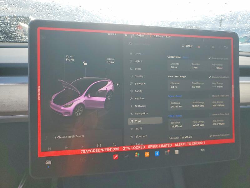 2022 Tesla Model Y მანქანა იყიდება აუქციონზე, vin: 7SAYGDEE7NF541035, აუქციონის ნომერი: 48511506