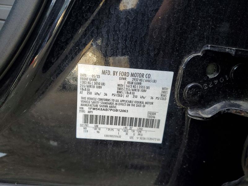 48039106 :رقم المزاد ، 1FM5K8AB7PGB12063 vin ، 2023 Ford Explorer مزاد بيع