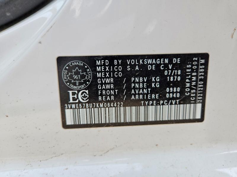Aukcja sprzedaży 2019 Volkswagen Jetta, vin: 3VWE57BU7KM064422, numer aukcji: 46664266