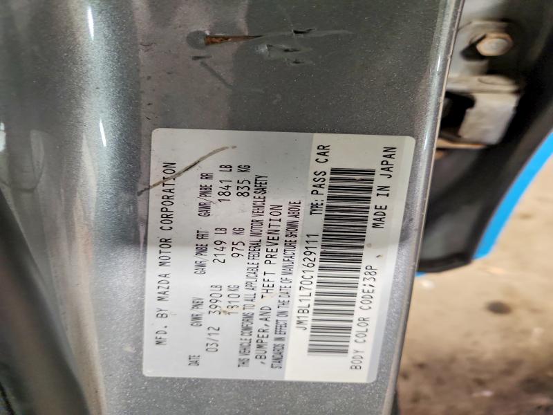 Aukcja sprzedaży 2012 Mazda 3, vin: JM1BL1L70C1629111, numer aukcji: 52130266