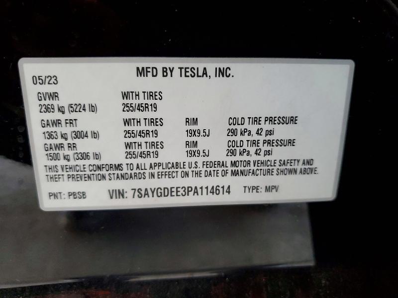 Продаж на аукціоні авто 2023 Tesla Model Y, vin: 7SAYGDEE3PA114614, номер лоту: 51506906