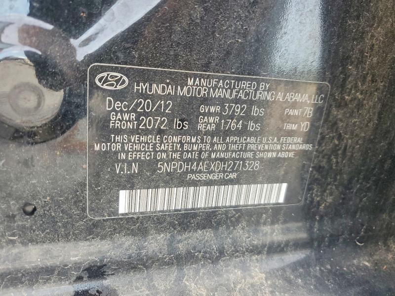 Продажа на аукционе авто 2013 Hyundai Elantra, vin: 5NPDH4AEXDH271328, номер лота: 51294396