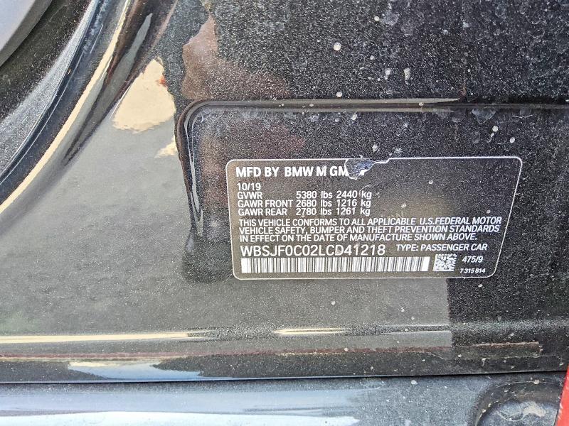 47824066 :رقم المزاد ، WBSJF0C02LCD41218 vin ، 2020 Bmw M5 مزاد بيع