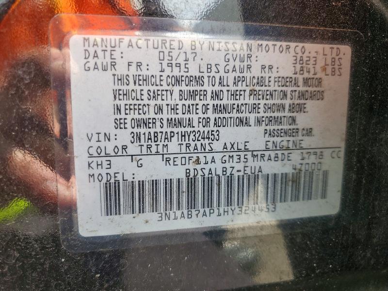 Aukcja sprzedaży 2017 Nissan Sentra, vin: 3N1AB7AP1HY324453, numer aukcji: 49280656