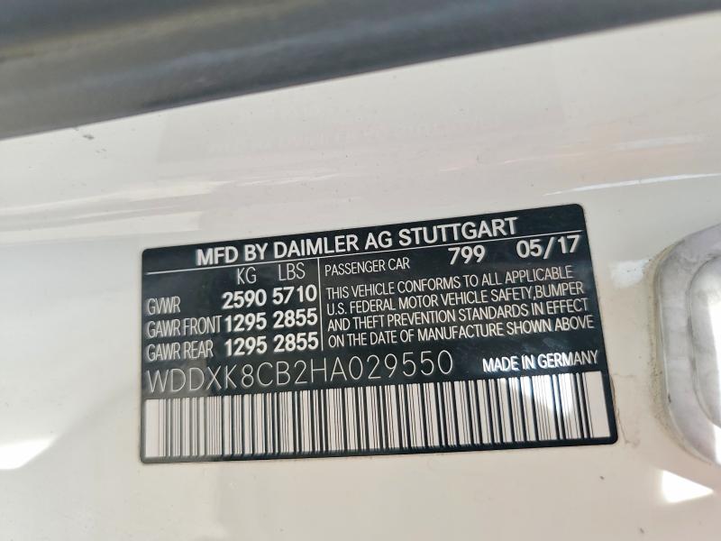2017 Mercedes-benz S მანქანა იყიდება აუქციონზე, vin: WDDXK8CB2HA029550, აუქციონის ნომერი: 49110996