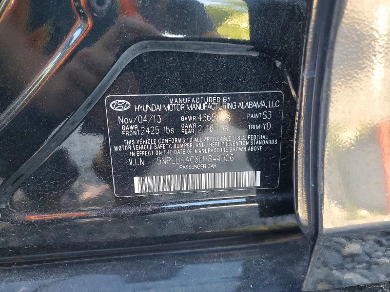 2014 Hyundai Sonata მანქანა იყიდება აუქციონზე, vin: 5NPEB4AC6EH844506, აუქციონის ნომერი: 50468196
