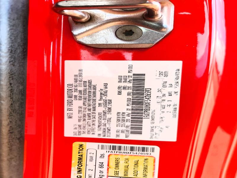 49646716 :رقم المزاد ، 1FATP8UHXF5426593 vin ، 2015 Ford Mustang مزاد بيع