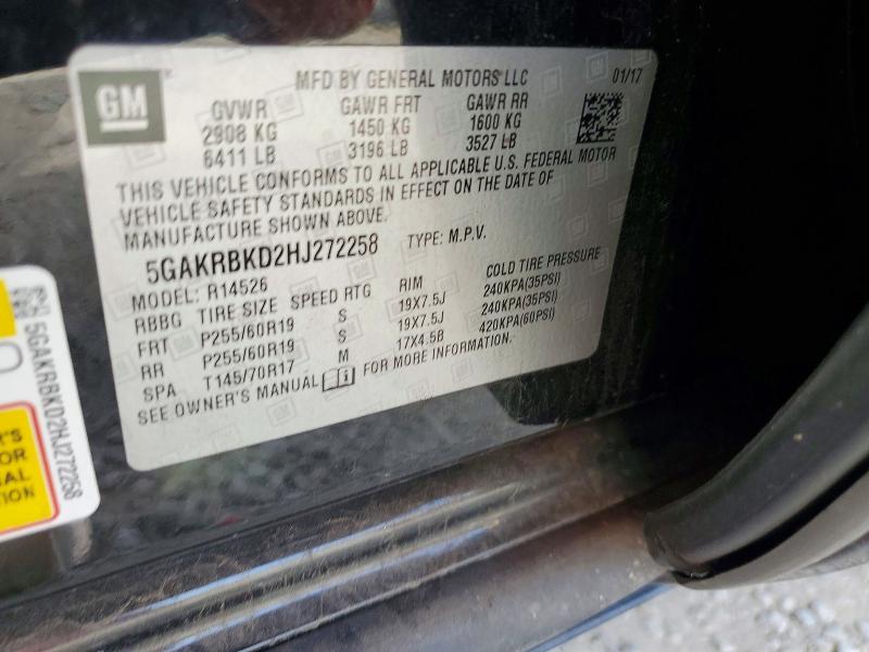 48660336 :رقم المزاد ، 5GAKRBKD2HJ272258 vin ، 2017 Buick Enclave مزاد بيع