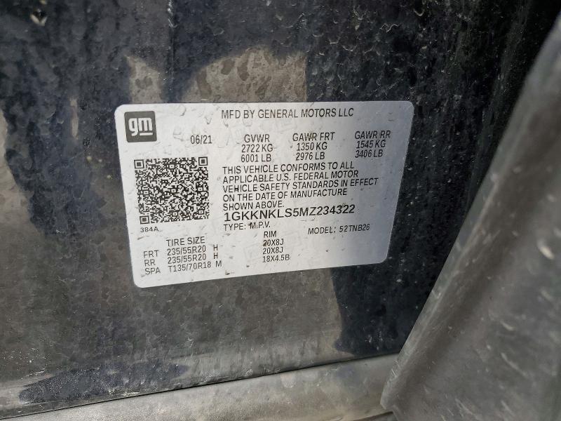 Продаж на аукціоні авто 2021 Gmc Acadia, vin: 1GKKNKLS5MZ234322, номер лоту: 50420026