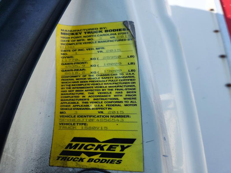 Продаж на аукціоні авто 2015 Hino 258/268, vin: 5PVNE8JT0F4S56543, номер лоту: 48254446