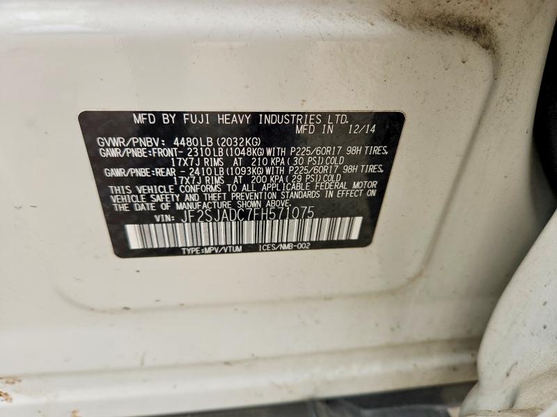 Продаж на аукціоні авто 2015 Subaru Forester, vin: JF2SJADC7FH571075, номер лоту: 49059816