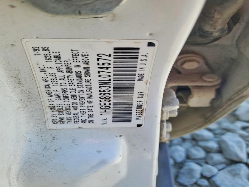 Продажа на аукционе авто 1992 Honda Civic, vin: 1HGEG8653NL074572, номер лота: 51079246