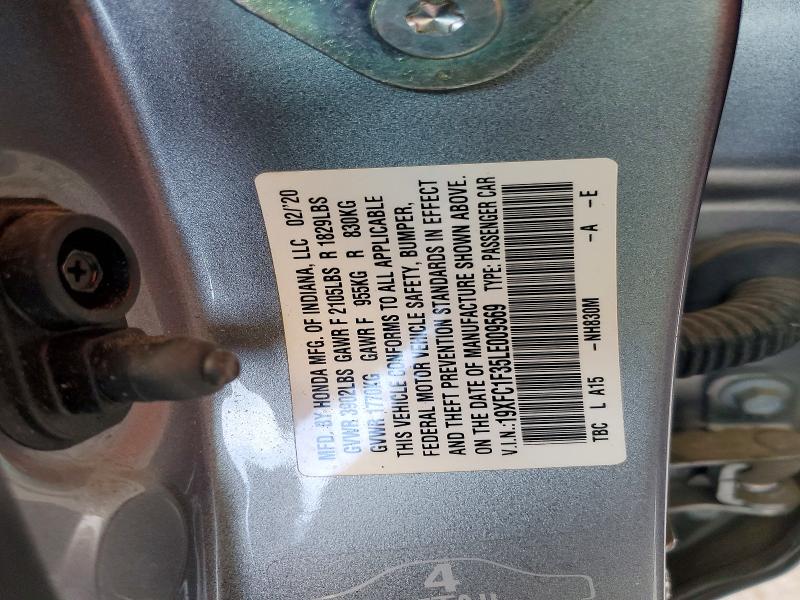 Aukcja sprzedaży 2020 Honda Civic, vin: 19XFC1F35LE009569, numer aukcji: 49814776